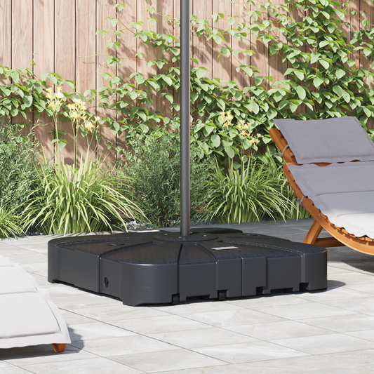 Set mit Ausleger-Sonnenschirmbasis 2 pcs Schwarz