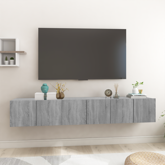 Meubles TV muraux, 3 pièces, gris Sonoma, 60 x 30 x 30 cm, matériau à base de bois
