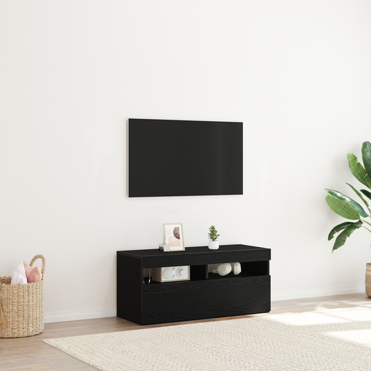 TV-Schränk Schwarz 90 x 35 x 40 cm Holzwerkstoff