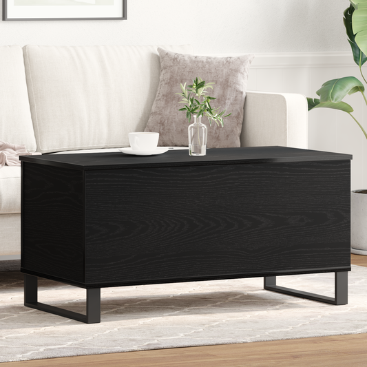 Couchtisch Schwarz Eichen-Optik 90 x 44.5 x 45 cm Holzwerkstoff