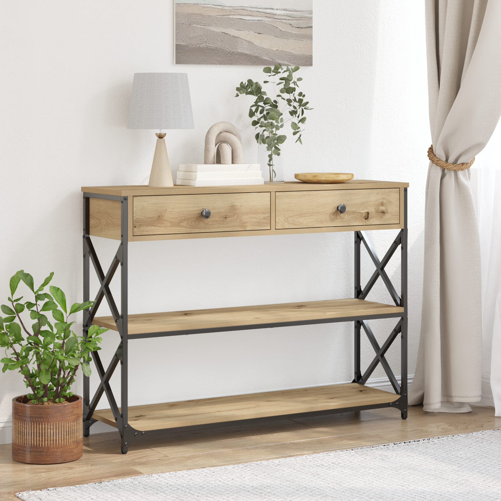 Konsole Tisch Artisan-Eiche 100 x 28 x 75 cm