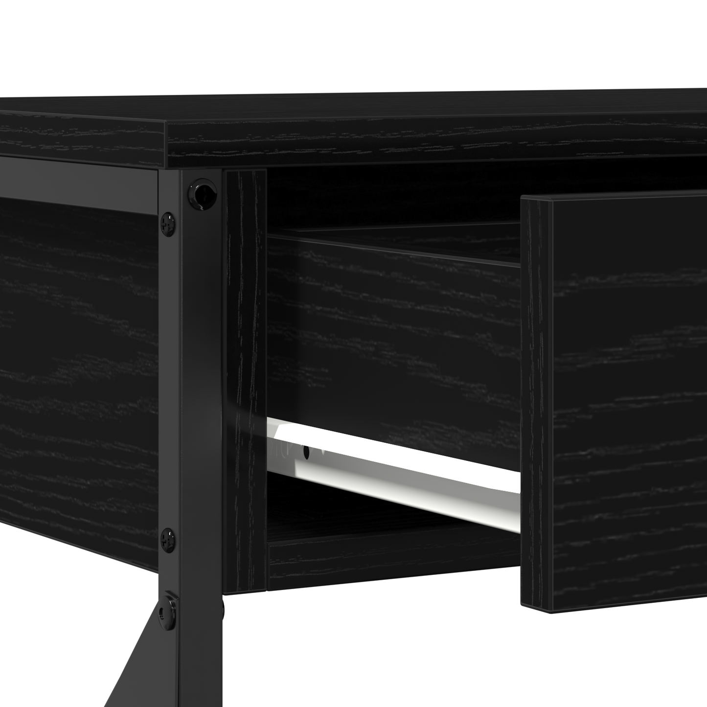 Konsole Tisch Schwarz Eichen-Optik 100 x 28 x 75 cm