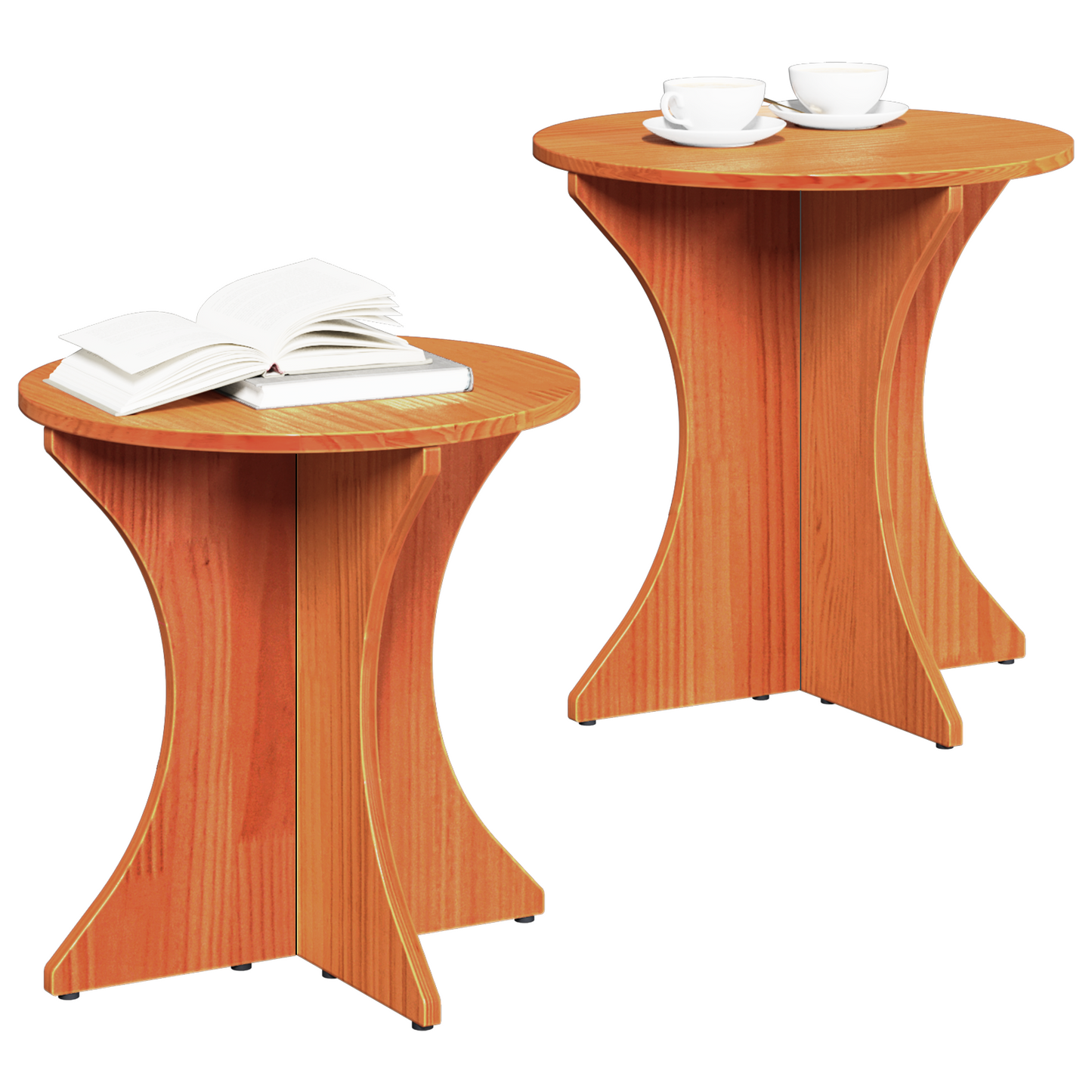 Couchtisch 2 pcs Wachsbraun 46 x 46 x 47 cm Massivholz Kiefer