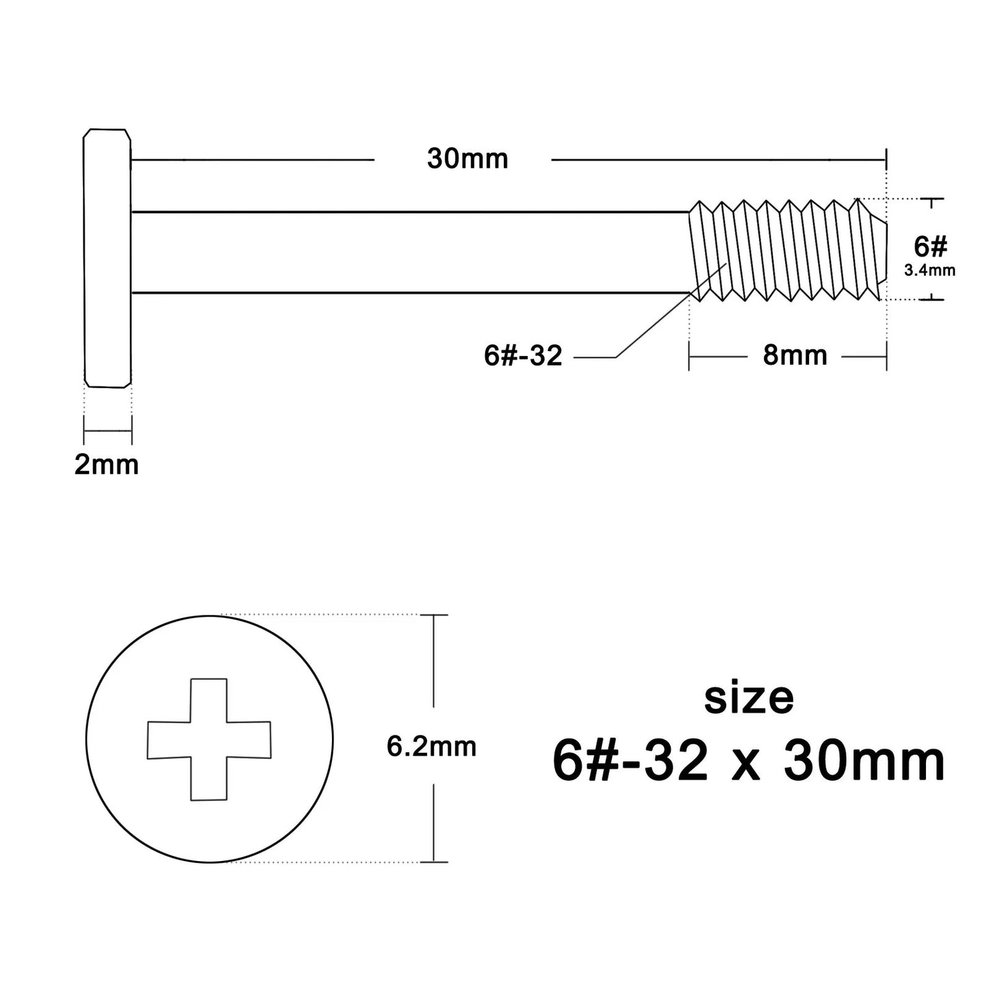 4 Stück lange Lüfterschrauben für PC - 6-32 x 30 mm, langlebig und einfach zu installieren