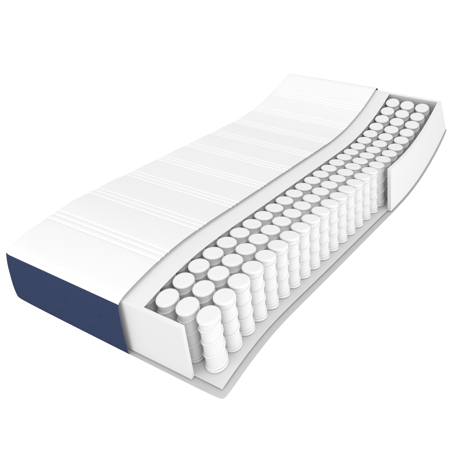 Boxspringbett mit Matratze Blau 200x200 cm Stoff