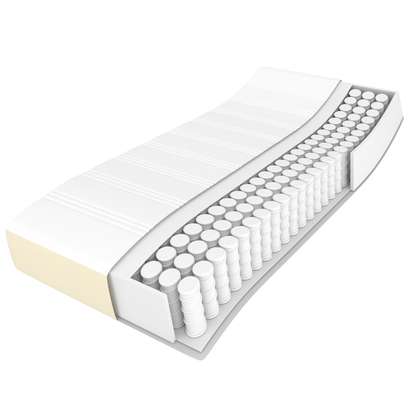 Taschenfederkernmatratze Mittel Creme 100x200x20 cm Kunstleder