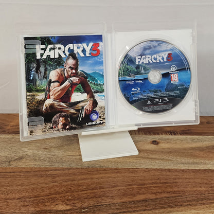 Far Cry 3 für PlayStation 3 – geöffnete Originalhülle mit Spiel-Disc und Einleger