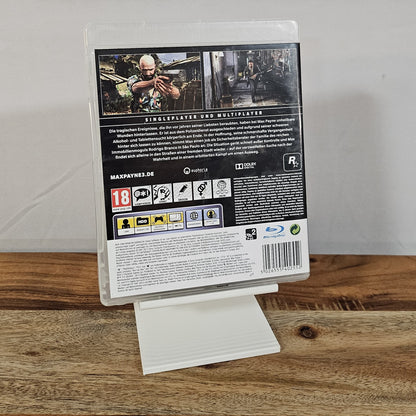 Max Payne 3 für PlayStation 3 – Originalhülle, Rückseite mit Produktinformationen