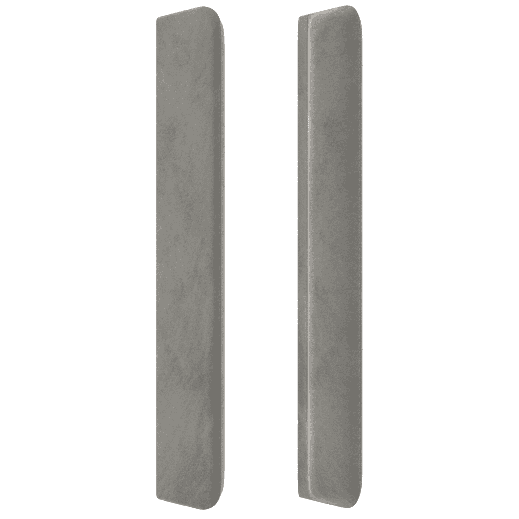 LED Kopfteil Hellgrau 183x16x118/128 cm Samt