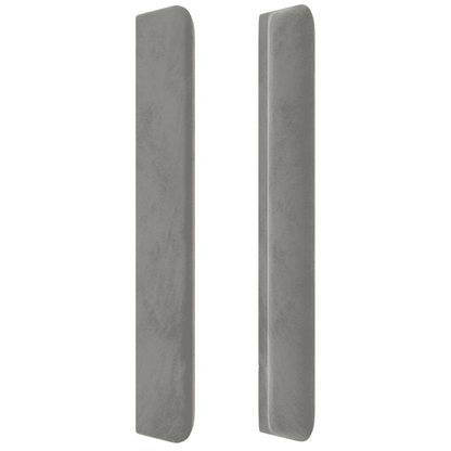 LED Kopfteil Hellgrau 163x16x118/128 cm Samt