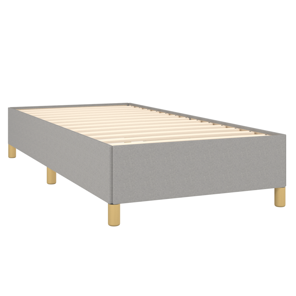 Bettgestell ohne Matratze Hellgrau 90x200 cm Stoff